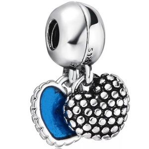 S925 ALE Sterling Silver Piece Of My Heart Mother Son Heart Charm